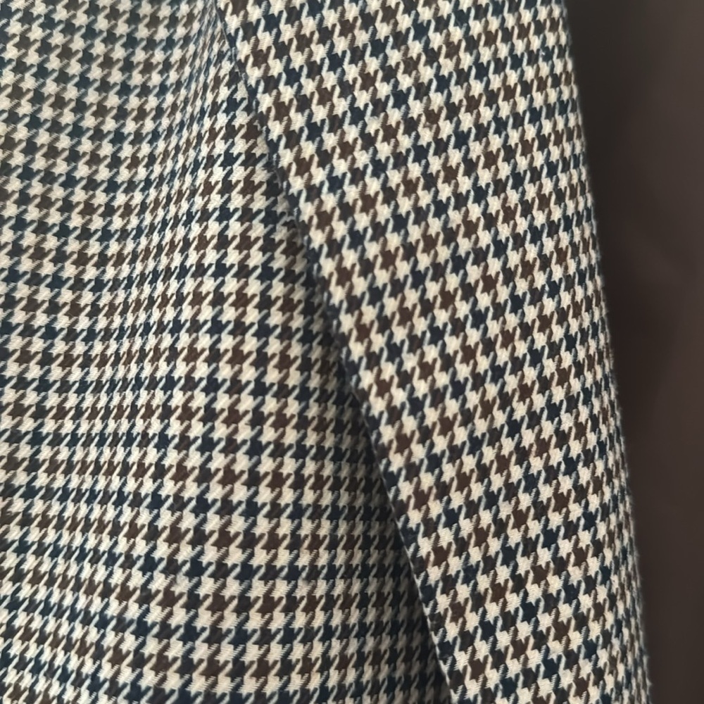 Primark Houndstooth Oversized Brown Multicolor Plaid Blazer Size 14 - Picture 2 of 4